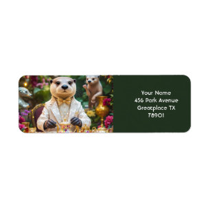 Fantasy Cute Otter Tea Party Label