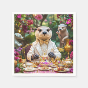 Fantasy Cute Otter Tea Party Napkins