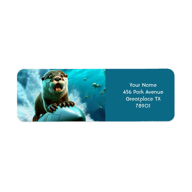 Fantasy Cute Otter Torpedo Sea Label (Front)