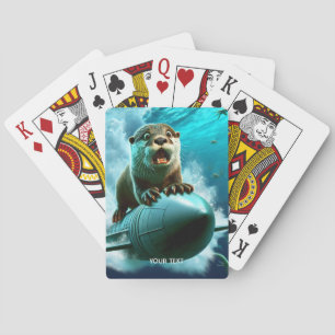 Fantasy Cute Otter Torpedo Sea Poker Cards