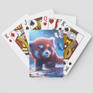 Fantasy Cute Panda Red Butterfly Poker Cards