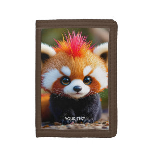 Fantasy Cute Panda Red Hai Tri-fold Wallet