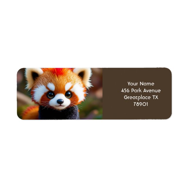 Fantasy Cute Panda Red Hair Label (Front)