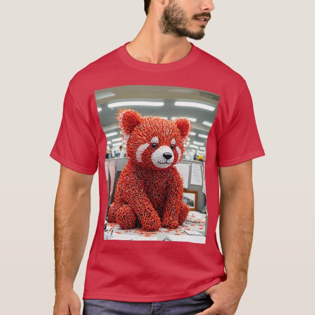 Fantasy Cute Paper Clip Bear T-Shirt (Front)