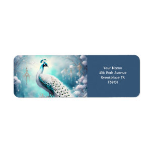 Fantasy Cute Peacock Ice Winter Label