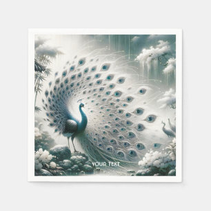 Fantasy Cute Peacock Rain Tree Napkins