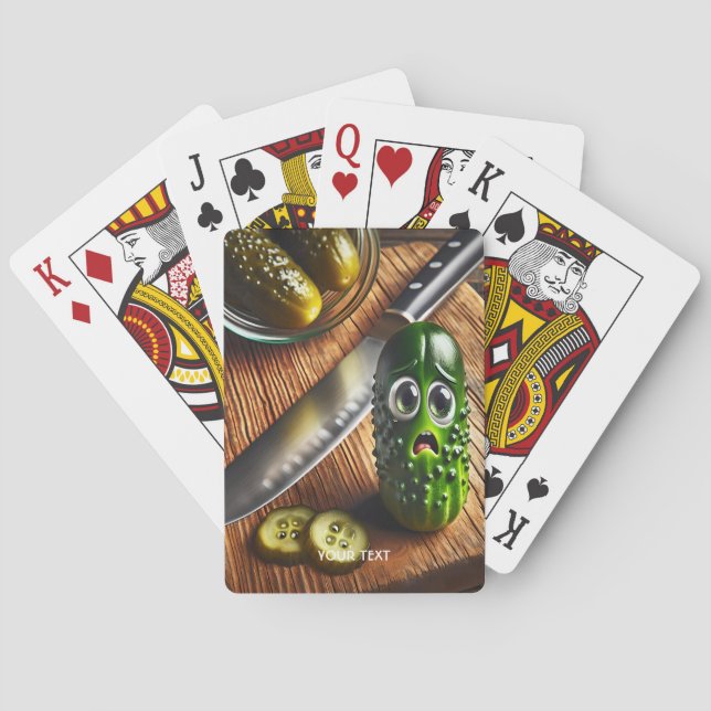 Fantasy Cute Pickles Board Jar Poker Cards (Back)