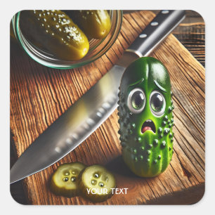 Fantasy Cute Pickles Board Jar Square Sticker