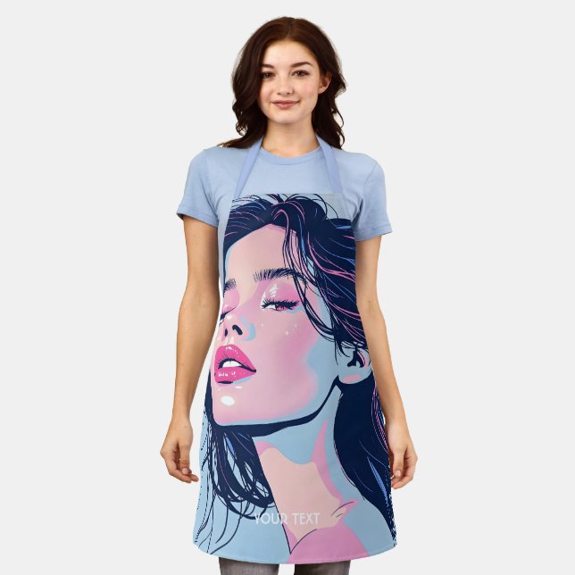 Fantasy Cute Pink Blue Girl Apron (Worn)