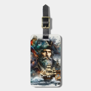 Fantasy Cute Pirate Sea Ship Luggage Tag