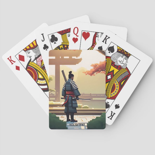 Fantasy Cute Pixel Art Samurai Poker Cards (Back)