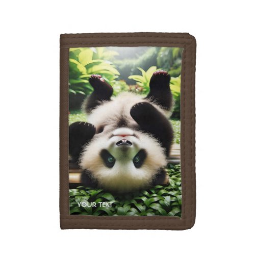 Fantasy Cute Playful Panda Baby Trifold Wallet