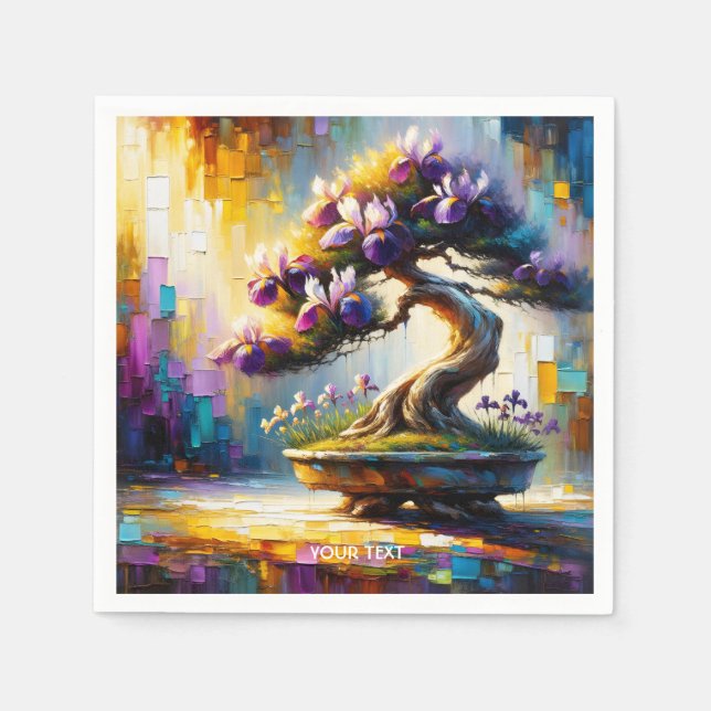 Fantasy Cute Purple Mini Tree Napkins (Front)
