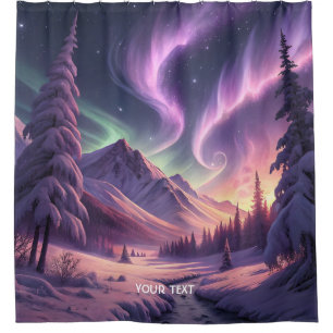 Fantasy Cute Purple Winter Land Shower Curtain