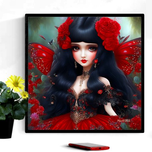 Fantasy Cute Red Fairy Princess Poster