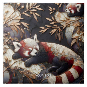 Fantasy Cute Red Panda Art Ceramic Tile