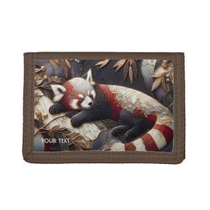 Fantasy Cute Red Panda Art Tri-fold Wallet