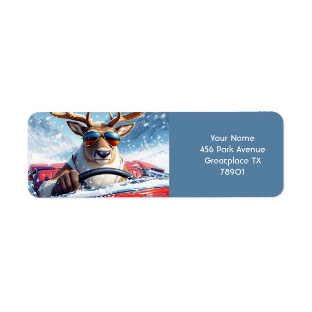 Fantasy Cute  Reindeer Car Winter Label (Front)