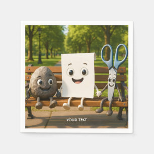 Fantasy Cute Rock Paper Scissors Napkins