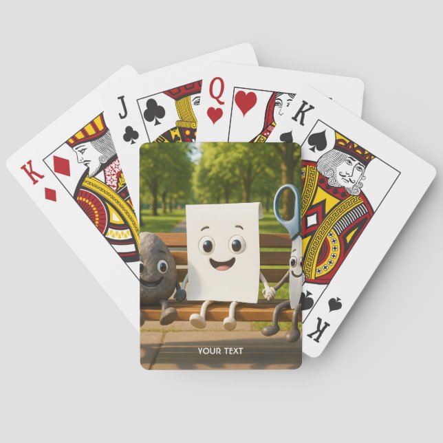 Fantasy Cute Rock Paper Scissors Poker Cards (Back)