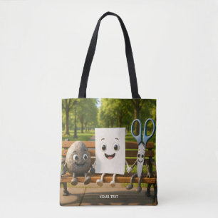 Fantasy Cute Rock Paper Scissors Tote Bag