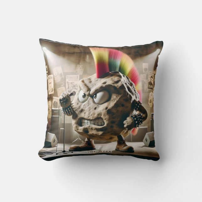Fantasy Cute Rock Punk Singer Throw Pillow (Front)