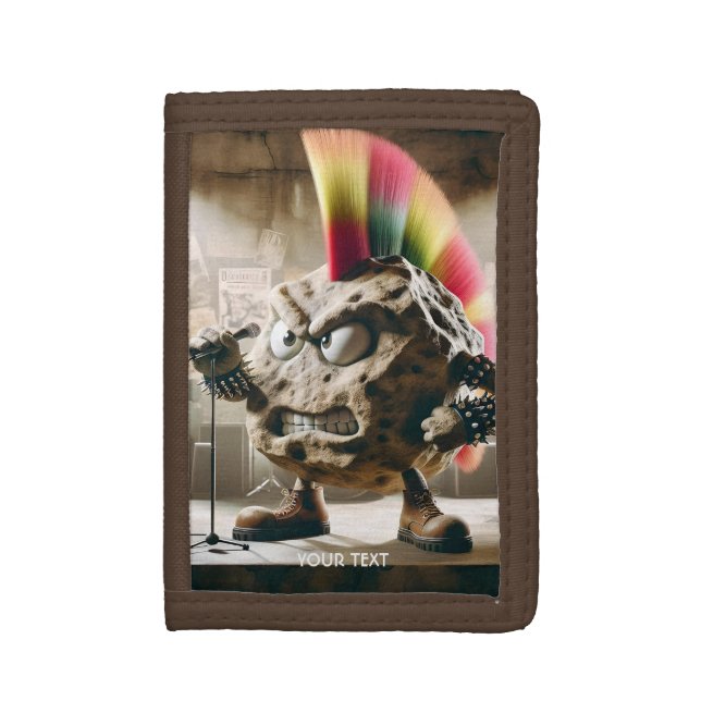 Fantasy Cute Rock Punk Singer Trifold Wallet (Front Vertical)