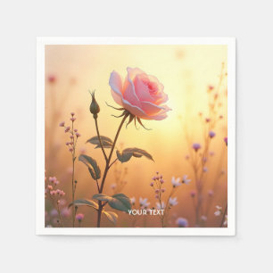 Fantasy Cute Rose Field Flowers Napkins