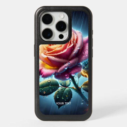 Fantasy Cute Rose Rain Lighting iPhone 15 Pro Case