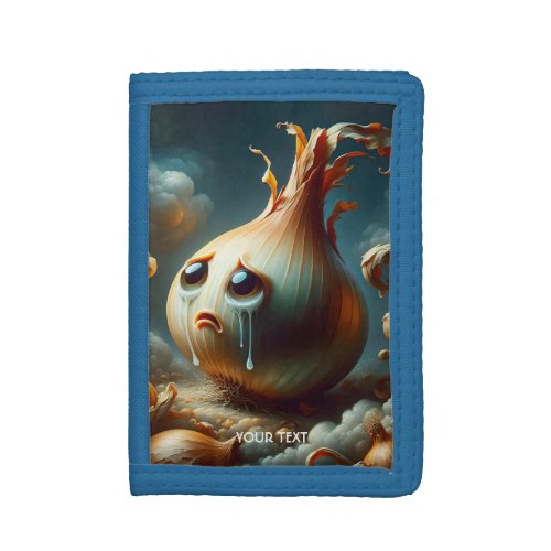 Fantasy Cute Sad Crying Onion Trifold Wallet