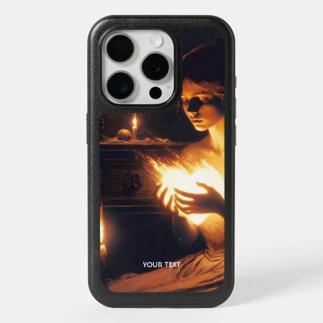 Fantasy Cute Sad Girl Heart iPhone 15 Pro Case (Back)