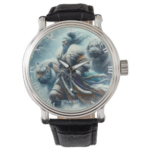 Fantasy Cute Samurai Winter Tigers Watch