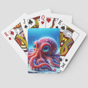 Fantasy Cute Sea Red Octopus Poker Cards