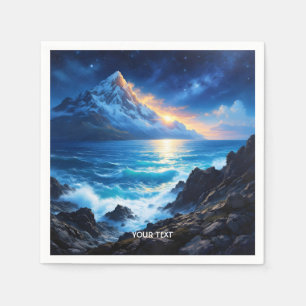 Fantasy Cute Sea Rocks Sunset Napkins