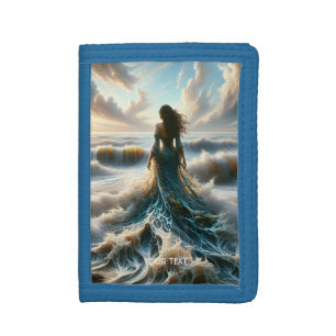 Fantasy Cute Sea Wave Girl Tri-fold Wallet