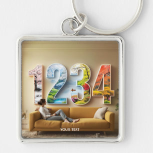 Fantasy Cute Season Four Numbers Keychain