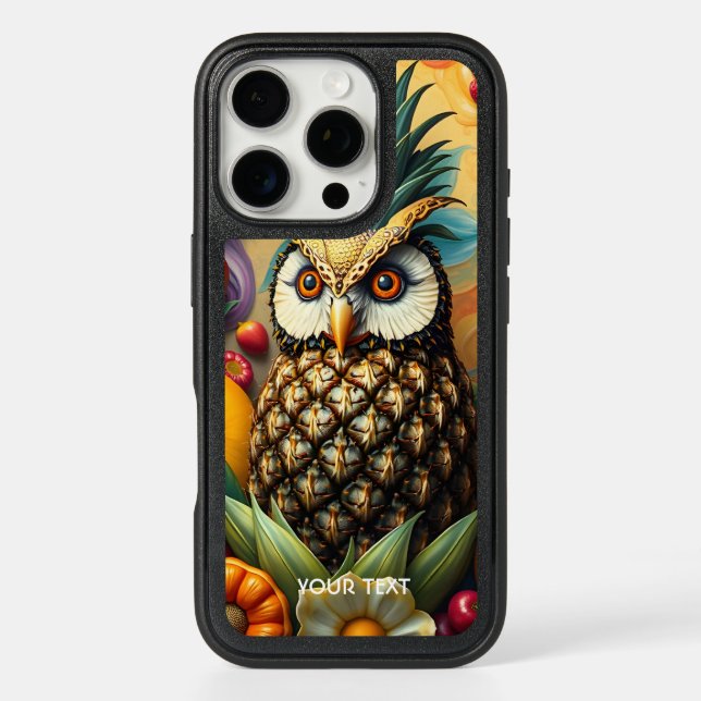 Fantasy Cute Serene Pineapple Owl Otterbox iPhone Case (Back)