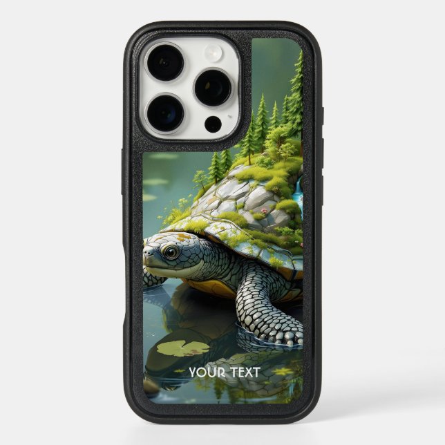Fantasy Cute Serene Turtle Forest Otterbox iPhone Case (Back)