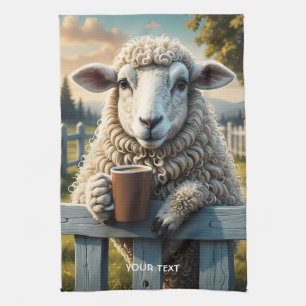 Fantasy Cute Sheep Coffee Evening Kitchen Towel