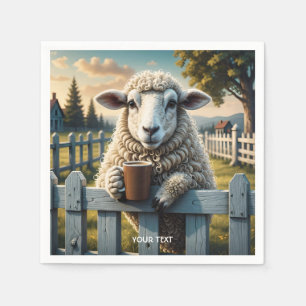 Fantasy Cute Sheep Coffee Evening Napkins