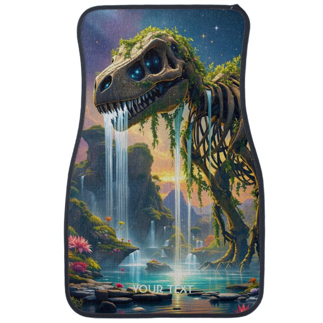 Fantasy Cute Skeleton Dinosaur Garden Car Floor Mat (Front)