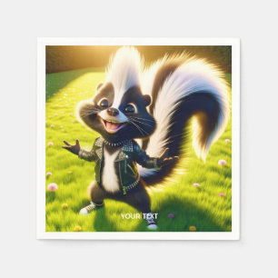 Fantasy Cute Skunk Punk Style Napkins