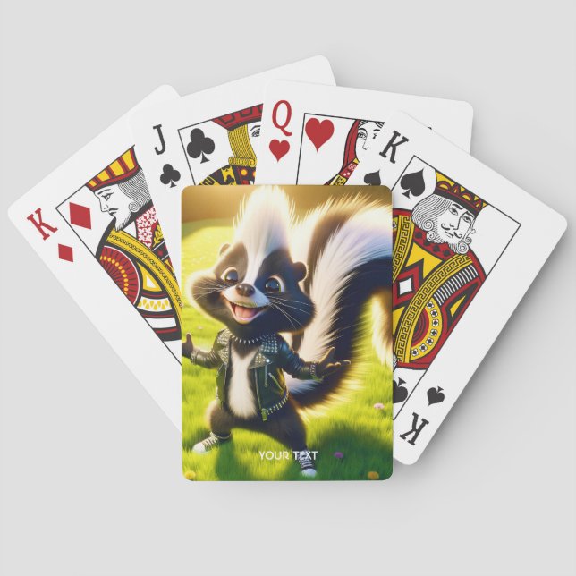 Fantasy Cute Skunk Punk Style Poker Cards (Back)