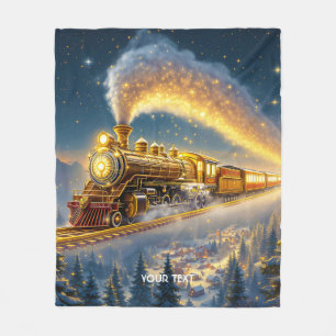 Fantasy Cute Sky Train Village Fleece Blanket
