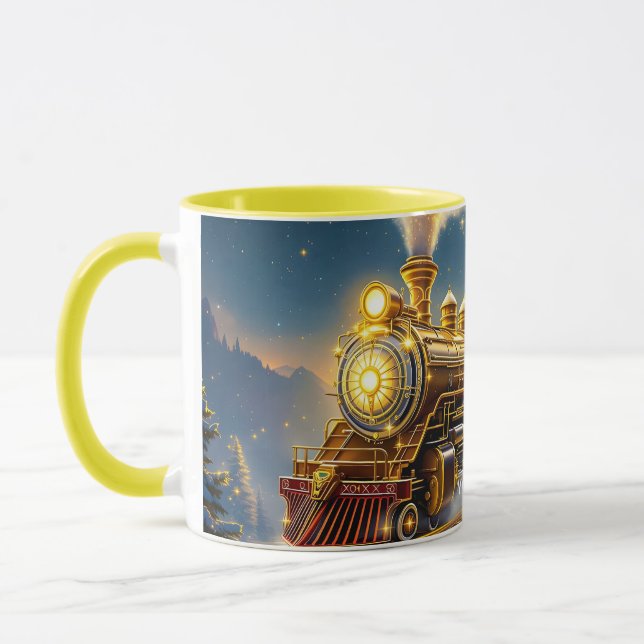 Fantasy Cute Sky Train Village Mug (Left)