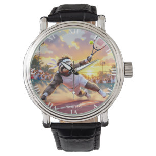 Fantasy Cute Sloth Playing Tennis Watch
