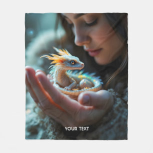 Fantasy Cute Small Baby Dragon Fleece Blanket