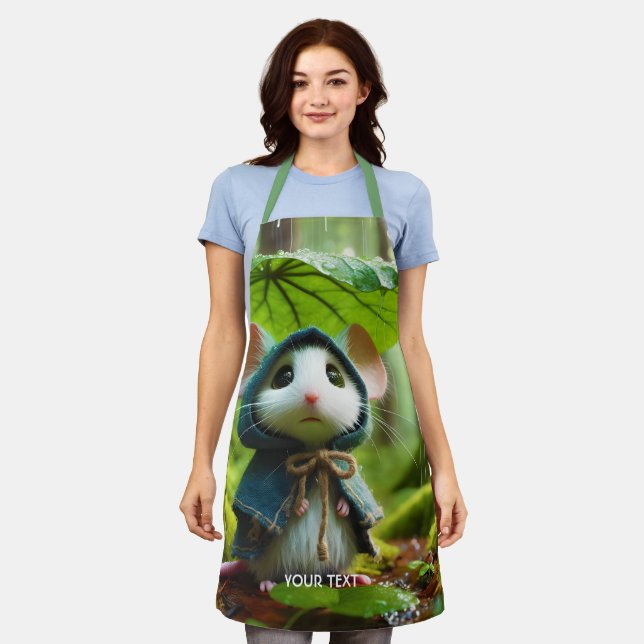 Fantasy Cute  Small Mouse Rain Apron (Worn)