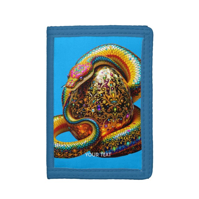 Fantasy Cute Snake Egg Vibrant Trifold Wallet (Front Vertical)