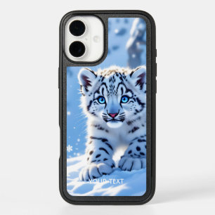 Fantasy Cute Snow Baby Leopard iPhone 16 Plus Case